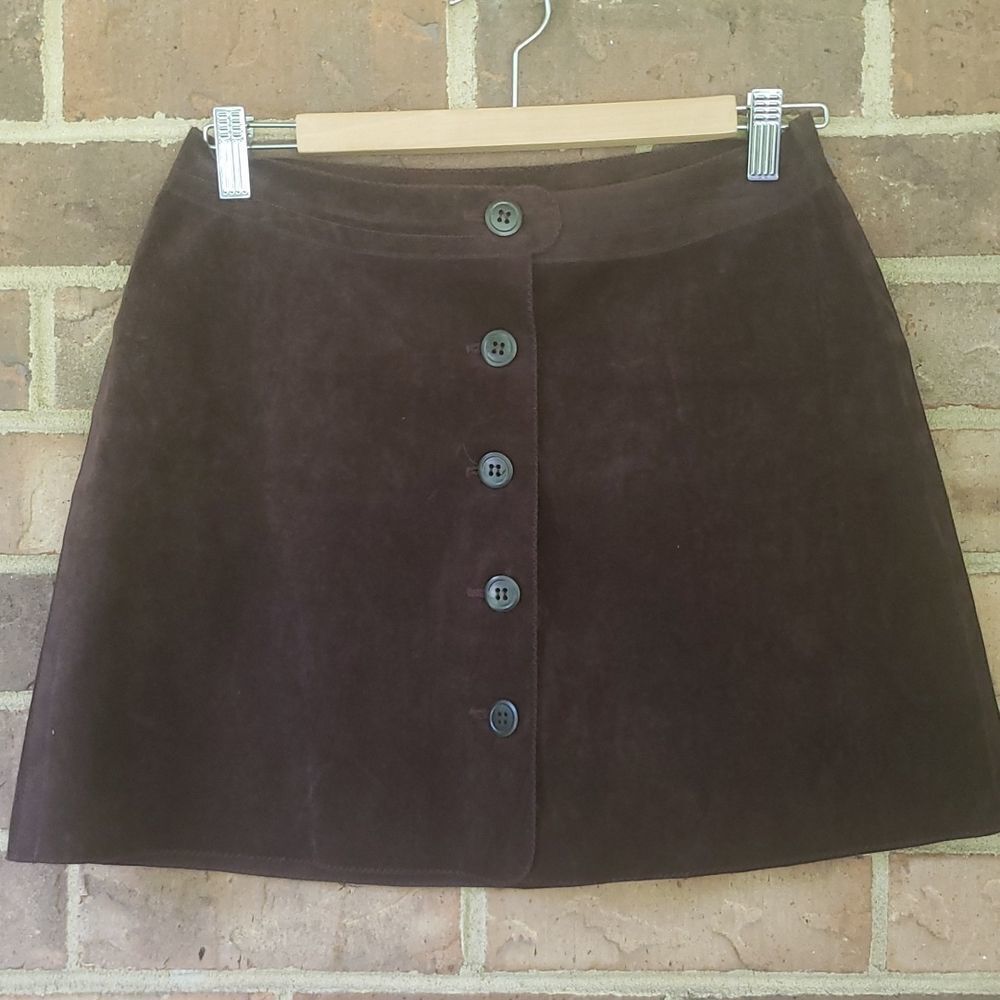 Max Studio Faux Suede Velvet Skater Skirt
